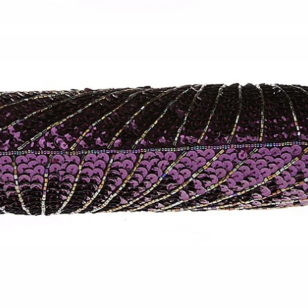 PURPLE PEACOCK CLUTCH - Picture 4 of 7